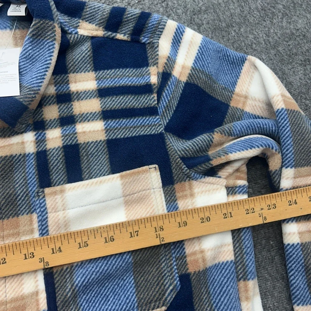 Lands End Mens Anyweather Plaid Fleece Shirt Jacket M 38-40 Shacket